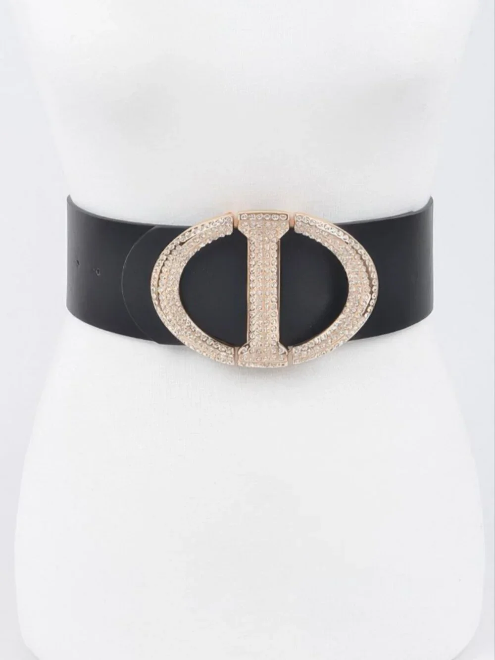 Rhinestone Fashion Belt - Black
